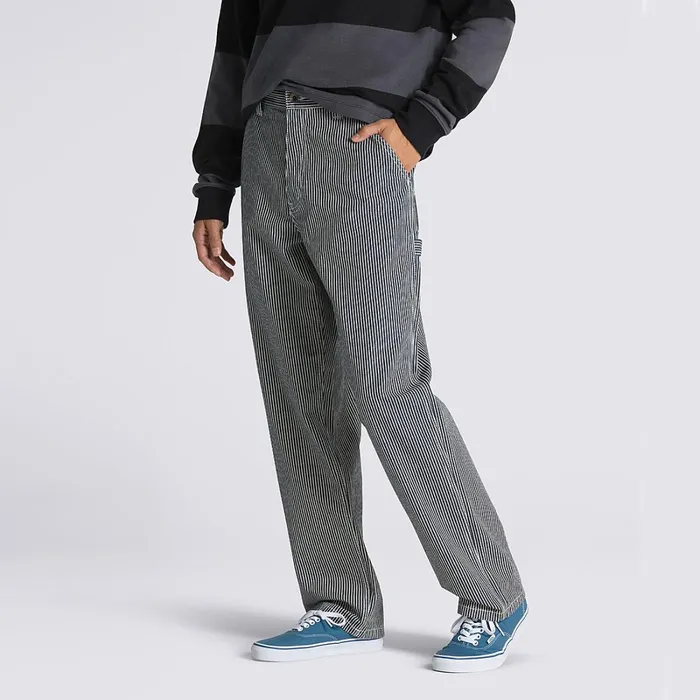 Vans View All Men Drill Chore Loose Tapered Carpenter Hickory Stripe Trousers Blue Vans View All Men Drill Chore Loose Tapered Carpenter Hickory Stripe Trousers Blue