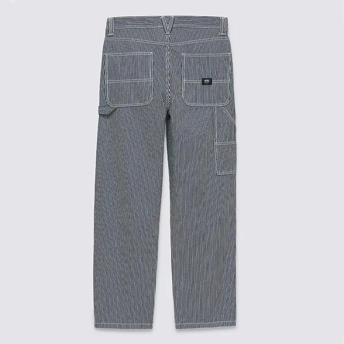 Vans View All Men Drill Chore Loose Tapered Carpenter Hickory Stripe Trousers Blue