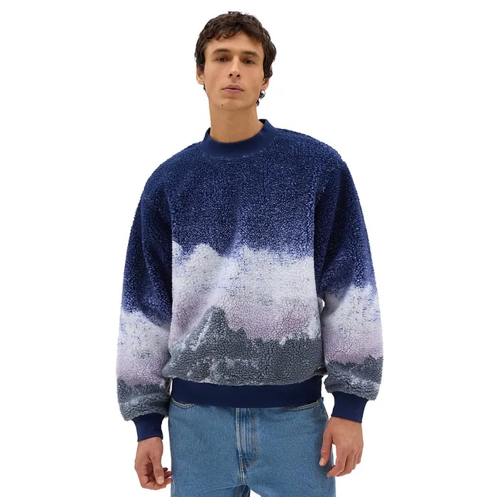 Vans View All Men Overlook Sherpa Fleece Crew Sweatshirt Blue