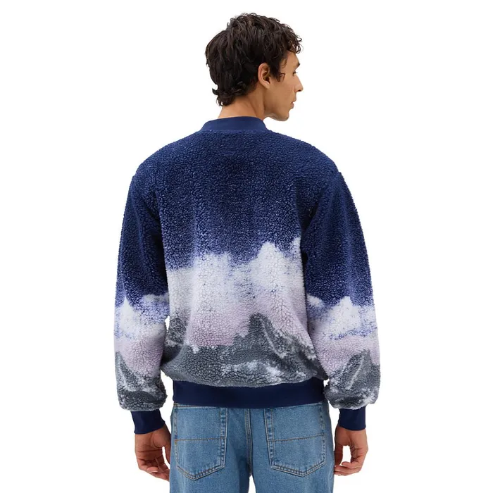 Vans View All Men Overlook Sherpa Fleece Crew Sweatshirt Blue