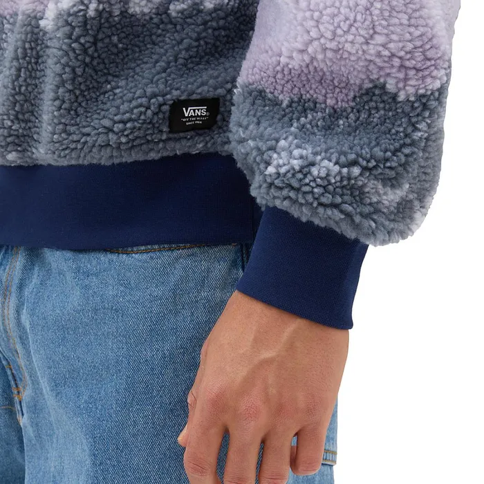 Vans View All Men Overlook Sherpa Fleece Crew Sweatshirt Blue