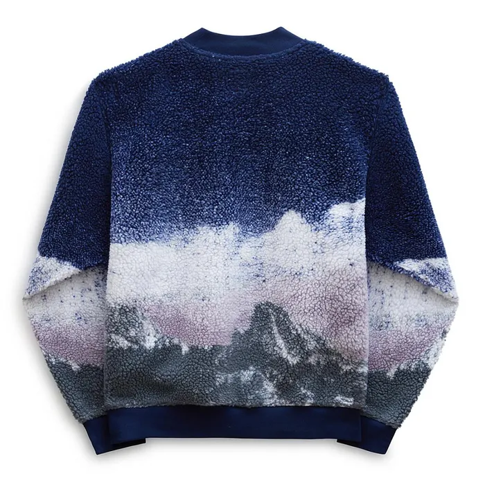 Vans View All Men Overlook Sherpa Fleece Crew Sweatshirt Blue