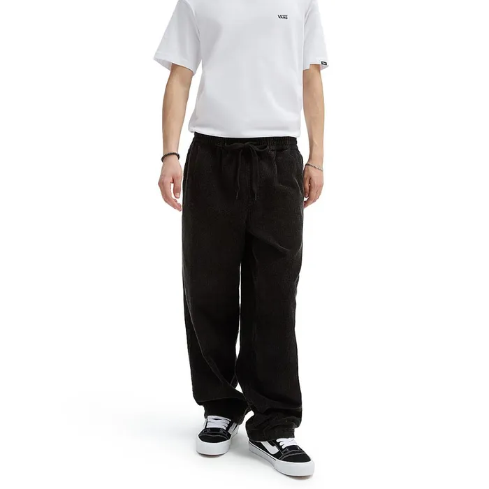 Vans View All Men Range Baggy Tapered Corduroy Acid Wash Elastic Waist Trousers Black Vans View All Men Range Baggy Tapered Corduroy Acid Wash Elastic Waist Trousers Black