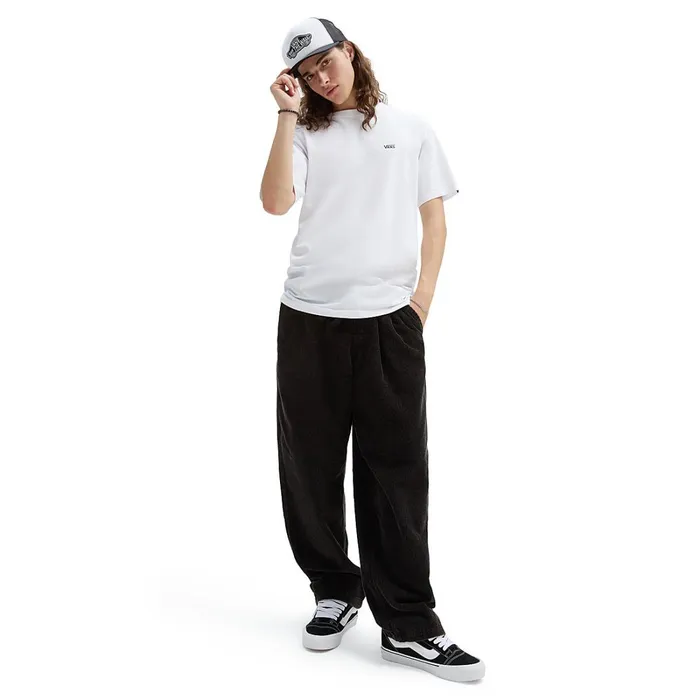 Vans View All Men Range Baggy Tapered Corduroy Acid Wash Elastic Waist Trousers Black