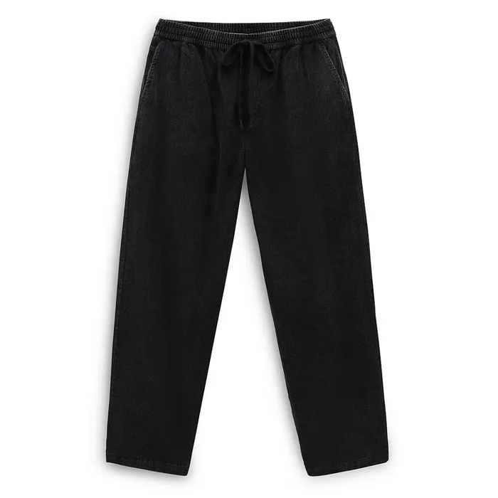 Vans View All Men Range Baggy Tapered Corduroy Acid Wash Elastic Waist Trousers Black