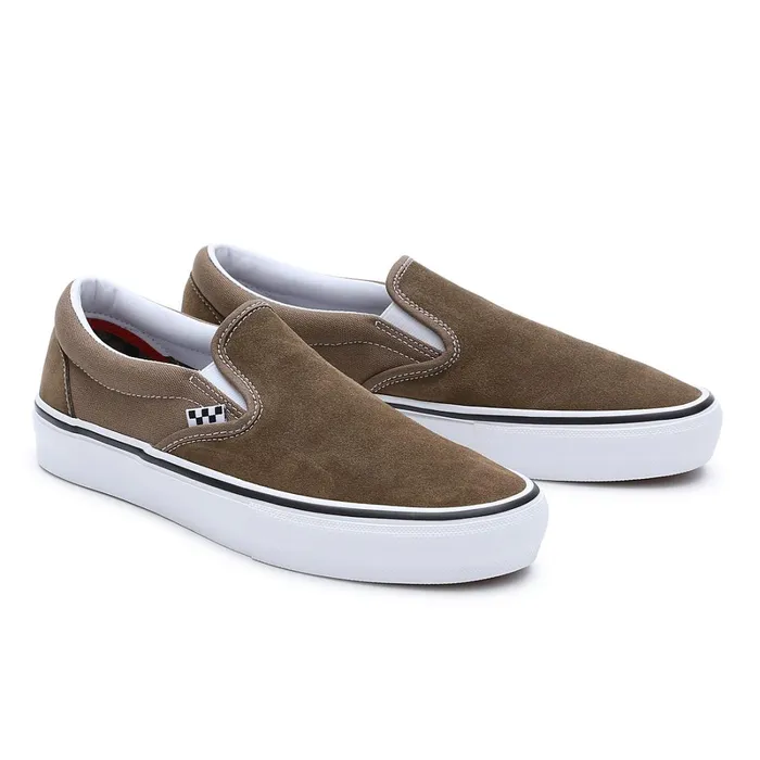 Vans View All Men Skate SlipOn Shoes Grey Brown
