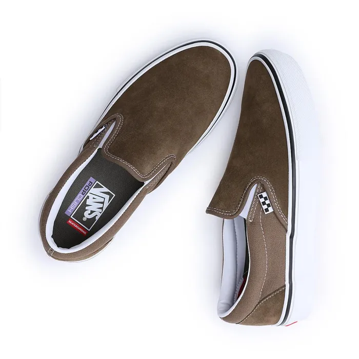 Vans View All Men Skate SlipOn Shoes Grey Brown