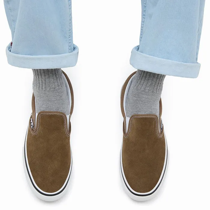 Vans View All Men Skate SlipOn Shoes Grey Brown