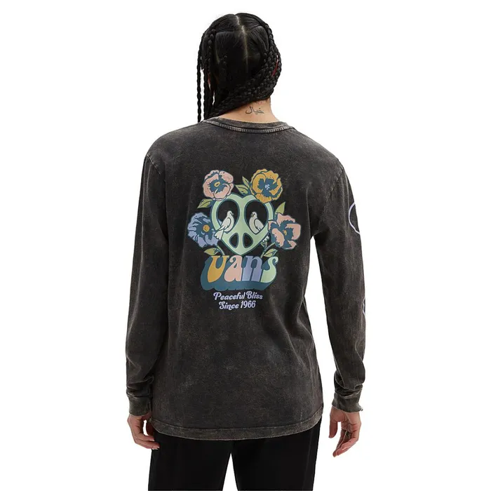 Vans View All Women Bliss 66 Boyfriend Fit Long Sleeve TShirt Black
