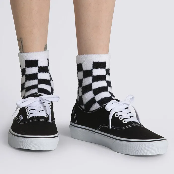 Vans View All Women Fuzzy Socks 1 Pair Black White