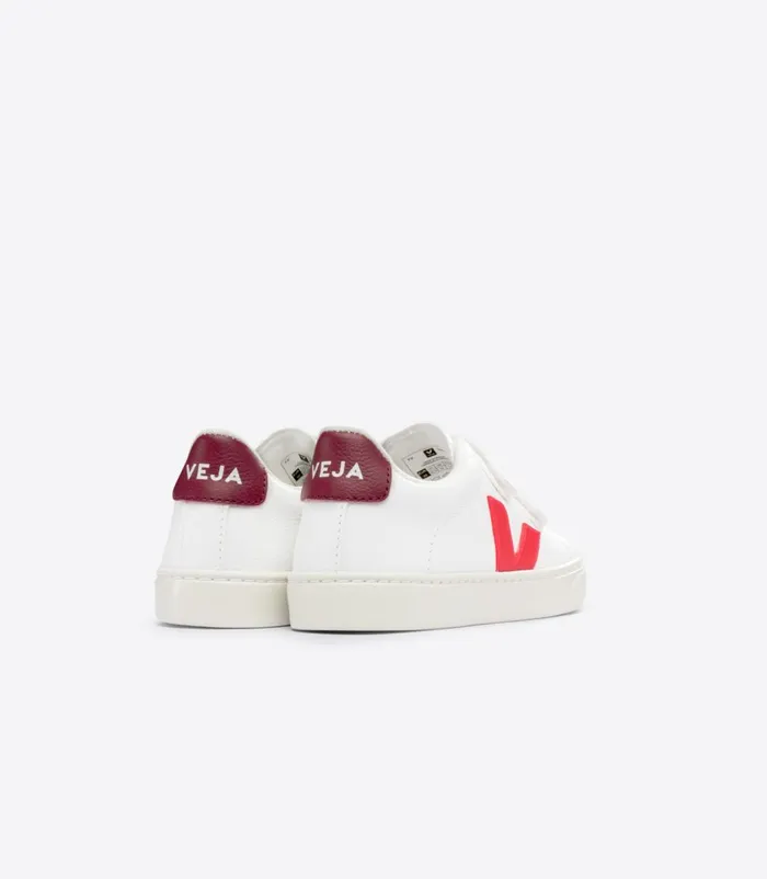 VEJA Esplar Kids ESPLAR CHROMEFREE LEATHER WHITE ROSE FLUO MARSALA