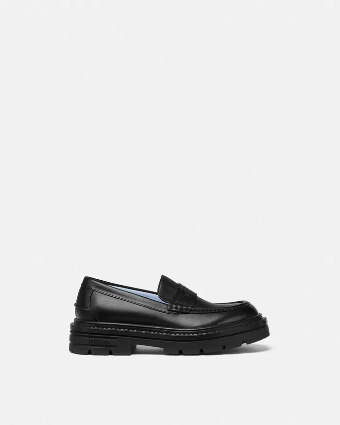 Versace Adriano Loafers Black Men Loafers and Slippers