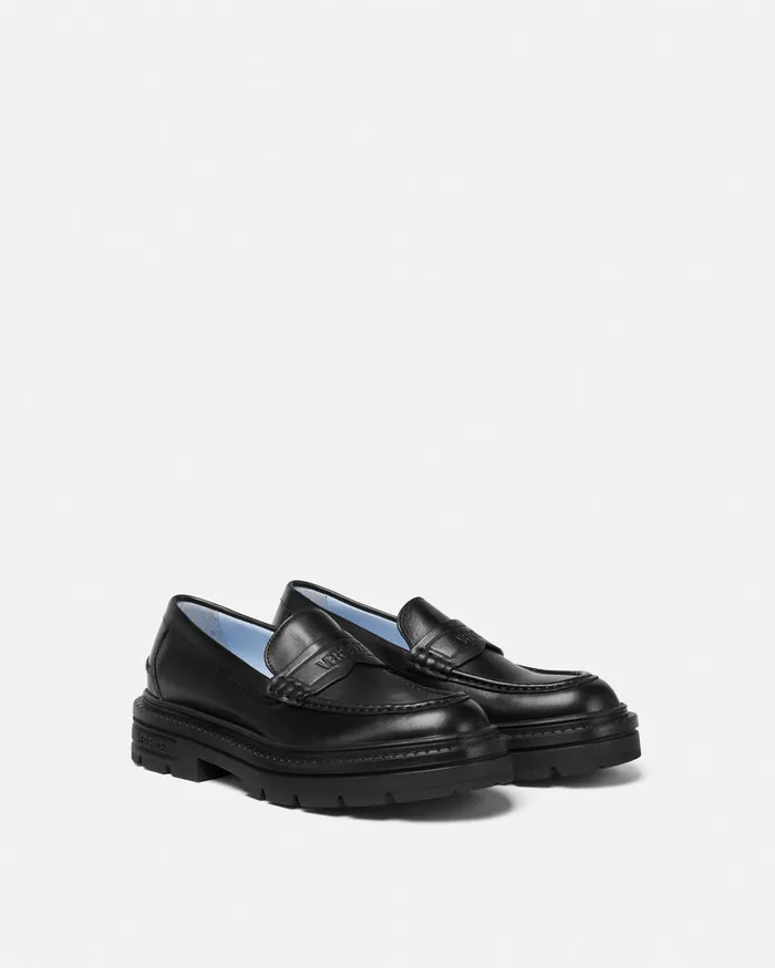 Versace Adriano Loafers Black Men Loafers and Slippers