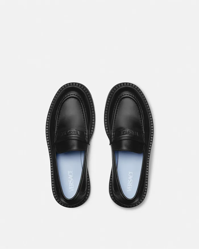 Versace Adriano Loafers Black Men Loafers and Slippers