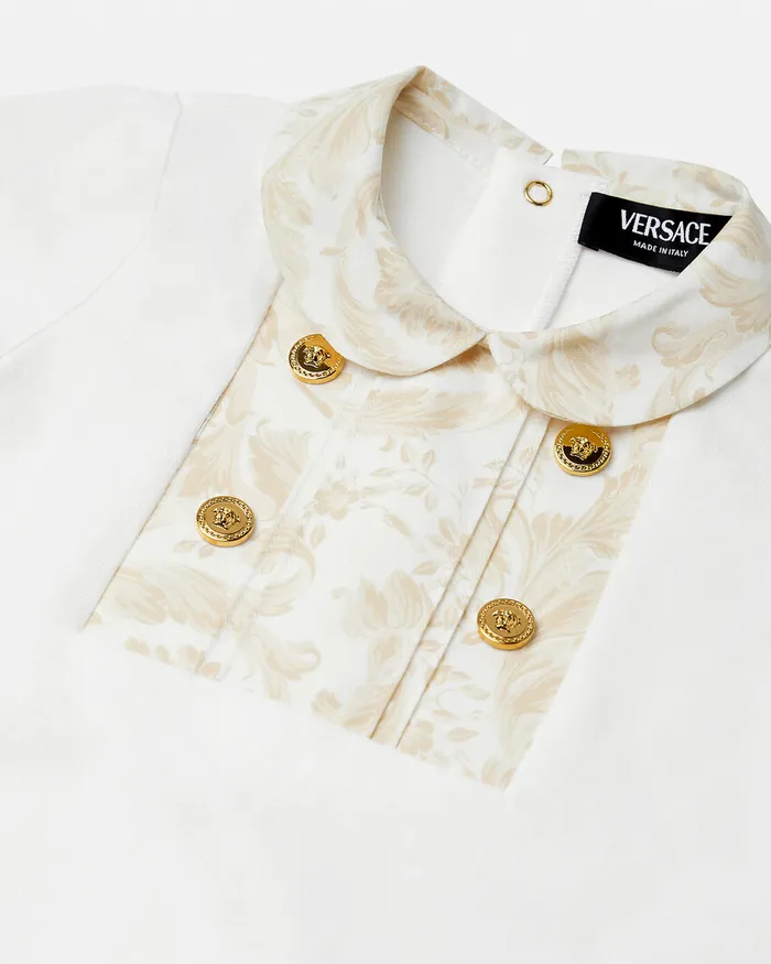 Versace Barocco Baby Sleepsuit Beige Kids Clothing