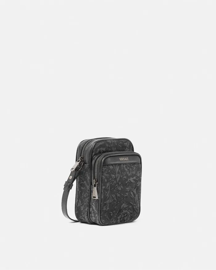 Versace Barocco Crossbody Bag Blackprint Men Crossbody and Messengers