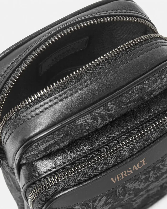 Versace Barocco Crossbody Bag Blackprint Men Crossbody and Messengers