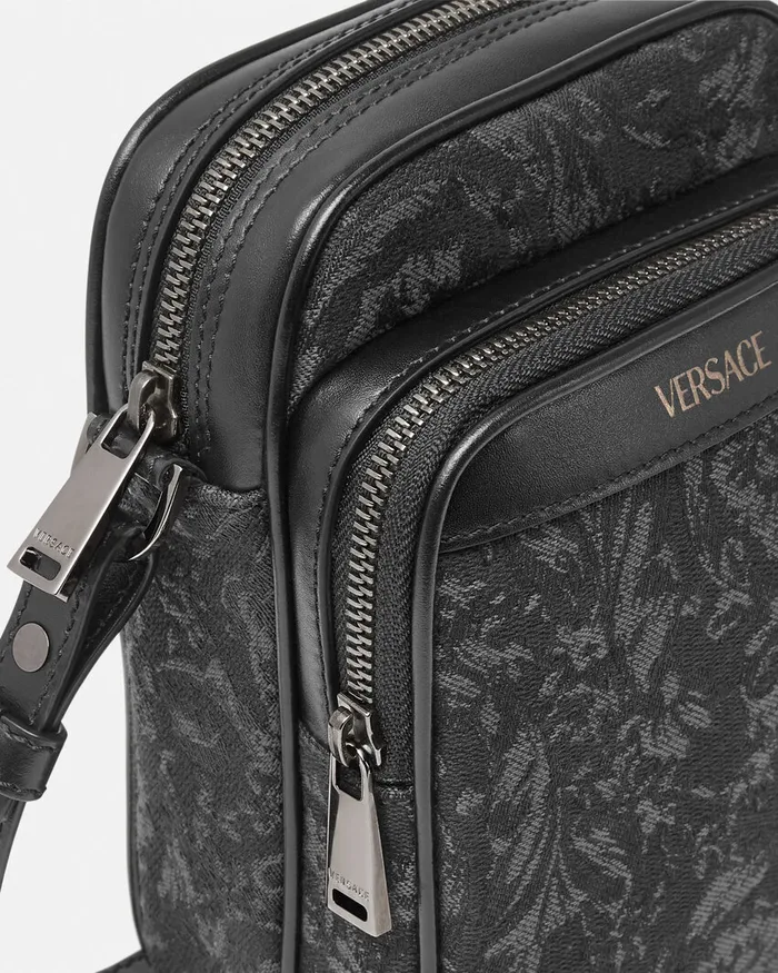 Versace Barocco Crossbody Bag Blackprint Men Crossbody and Messengers