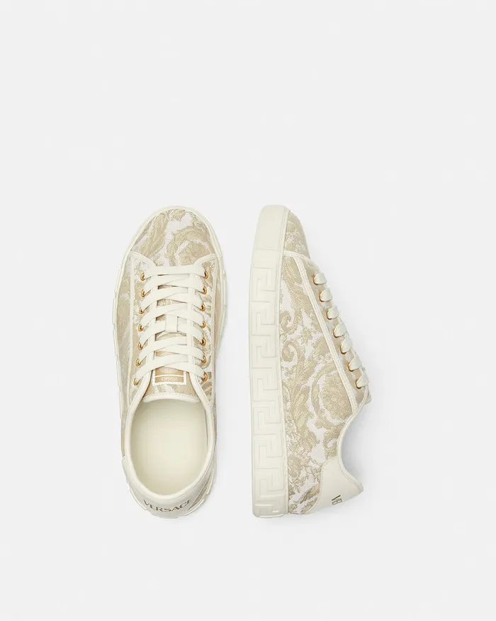 Versace Barocco Greca Sneakers Beigeprint Men Sneakers