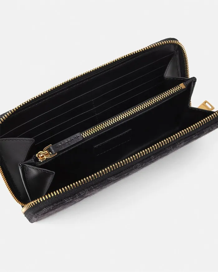 Versace Barocco Jacquard Long Wallet Blackprint Women Wallets