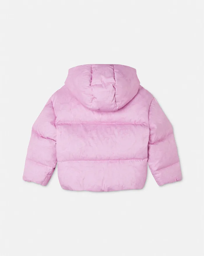 Versace Barocco Jacquard Puffer Jacket Pink Kids Outerwear
