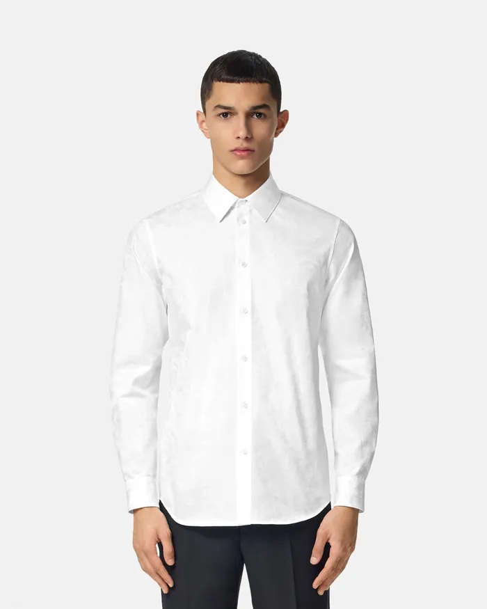 Versace Barocco Jacquard Shirt White Men Shirts