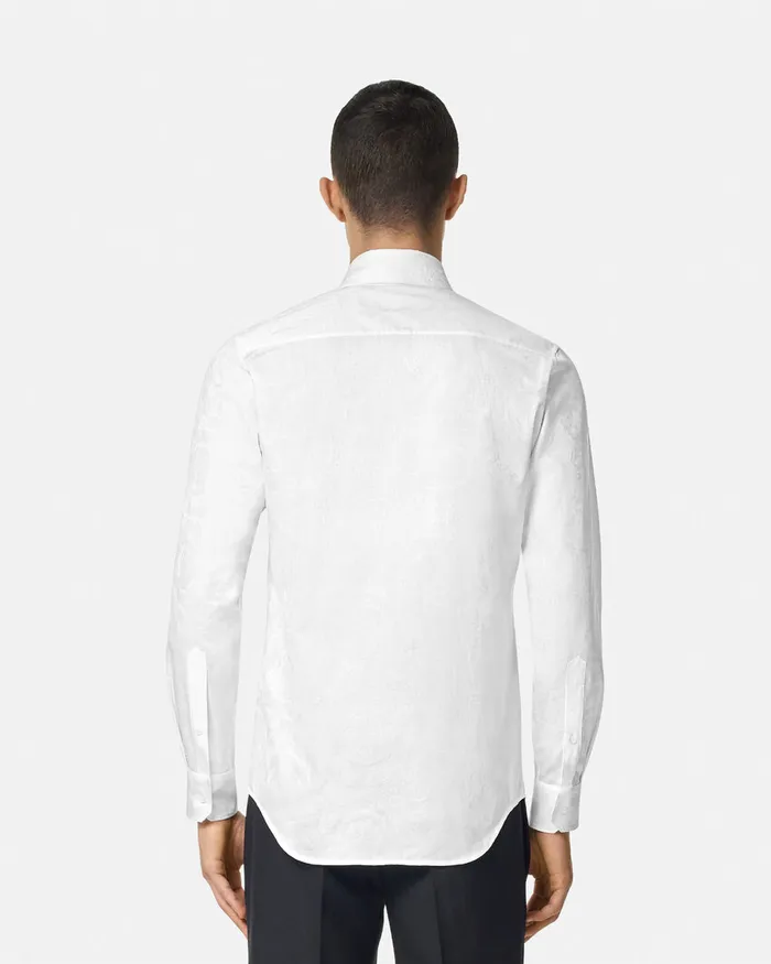 Versace Barocco Jacquard Shirt White Men Shirts