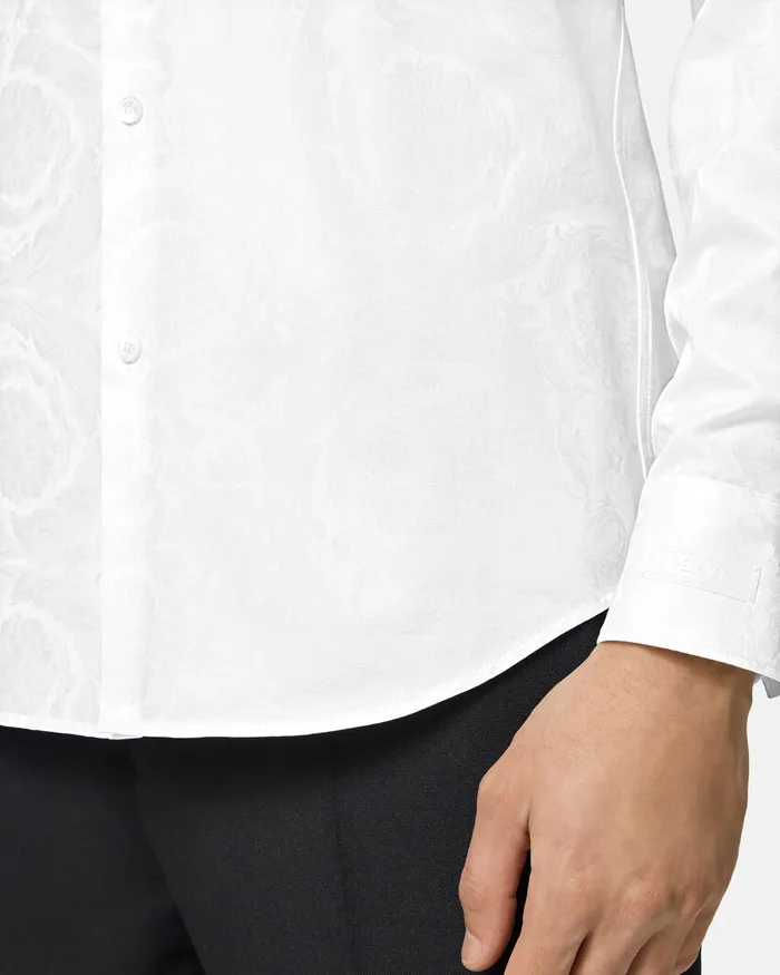 Versace Barocco Jacquard Shirt White Men Shirts
