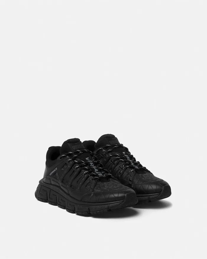 Versace Barocco Jacquard Trigreca Sneakers Black Men Trigreca