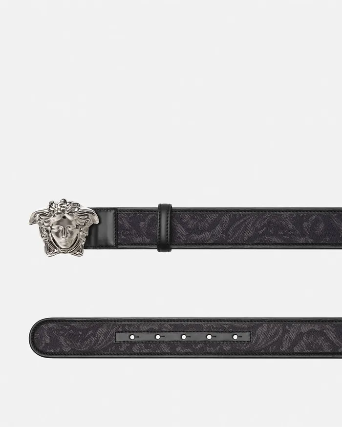 Versace Barocco La Medusa Belt 4 Cm Blackprint Men Belts
