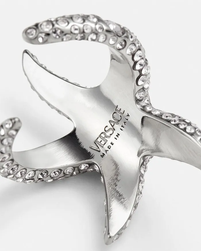Versace Barocco Sea Ring Silver Women Rings