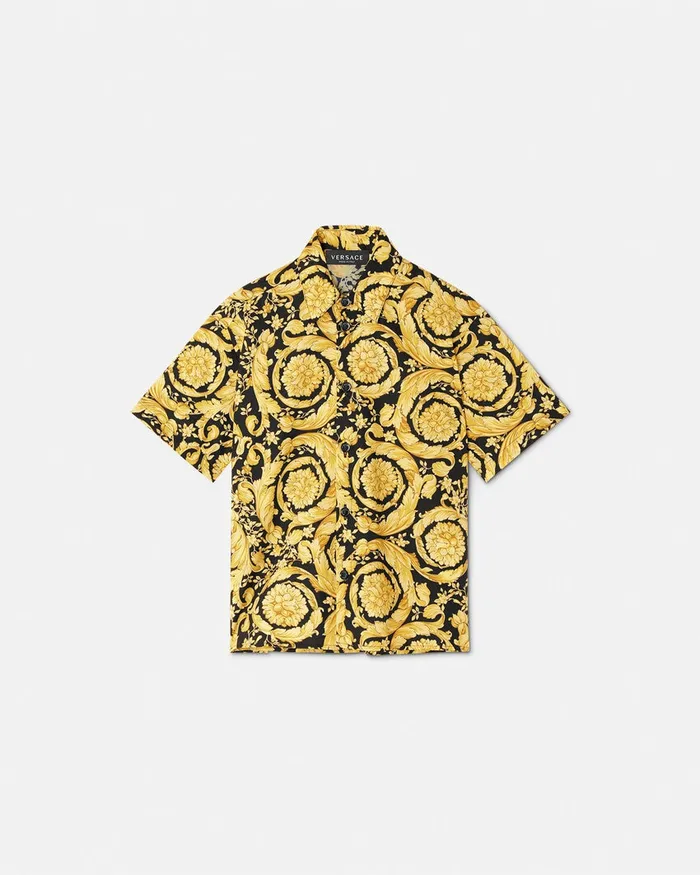 Versace Barocco Shirt Blackprint Kids Shirts