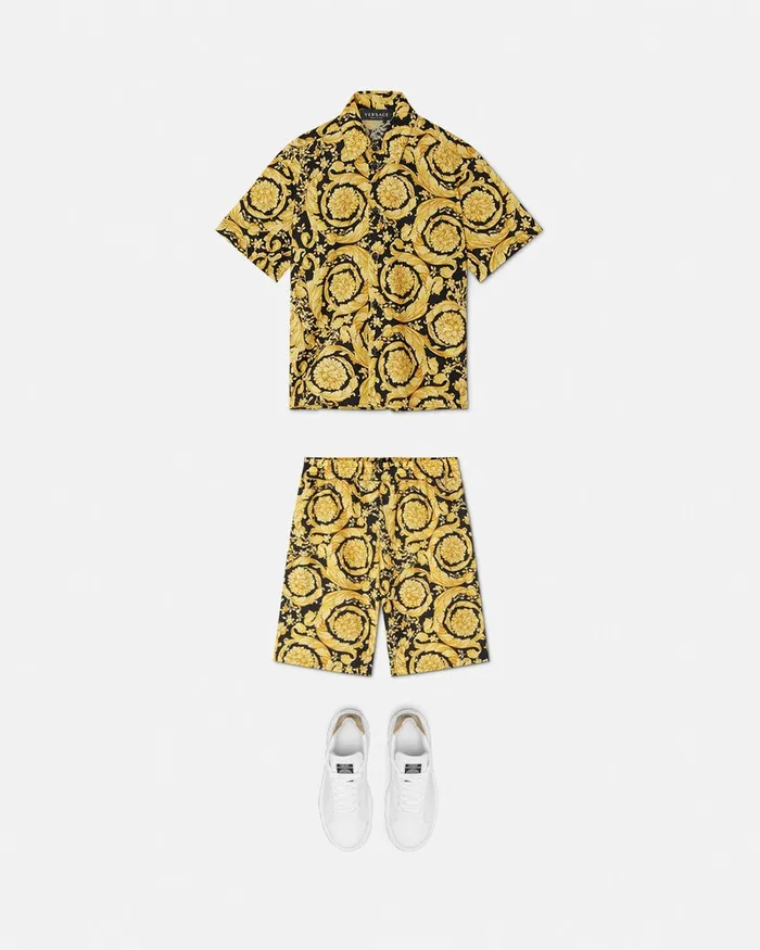 Versace Barocco Shirt Blackprint Kids Shirts