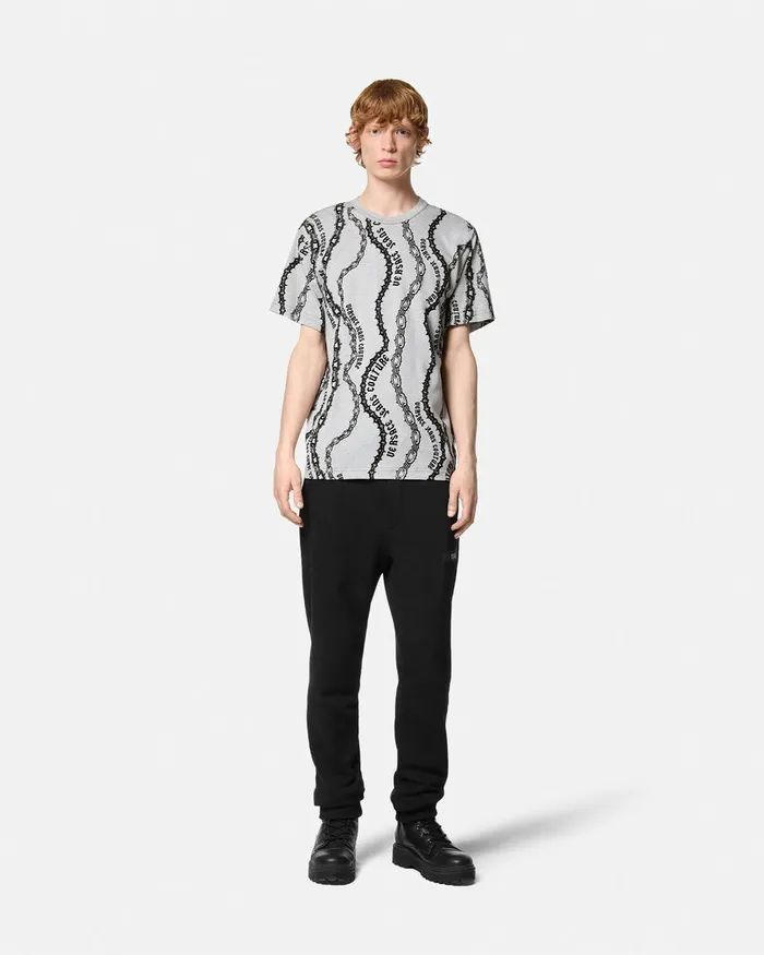 Versace Chain Couture RegularFit TShirt Gray Men Jeans Couture