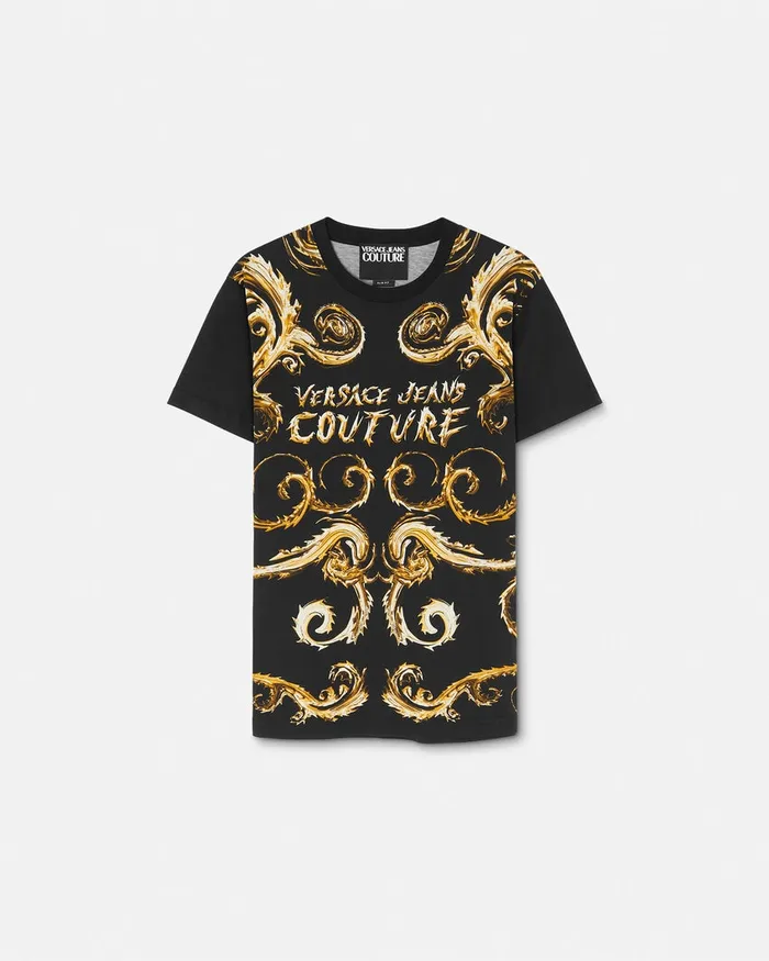 Versace Chromo Couture SlimFit TShirt Blackgold Men Jeans Couture