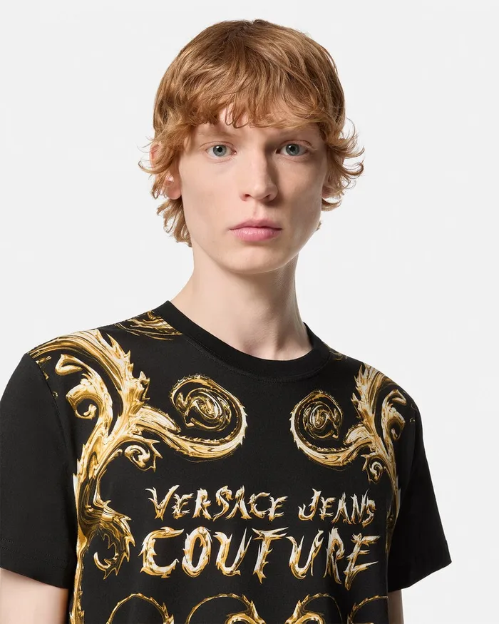 Versace Chromo Couture SlimFit TShirt Blackgold Men Jeans Couture
