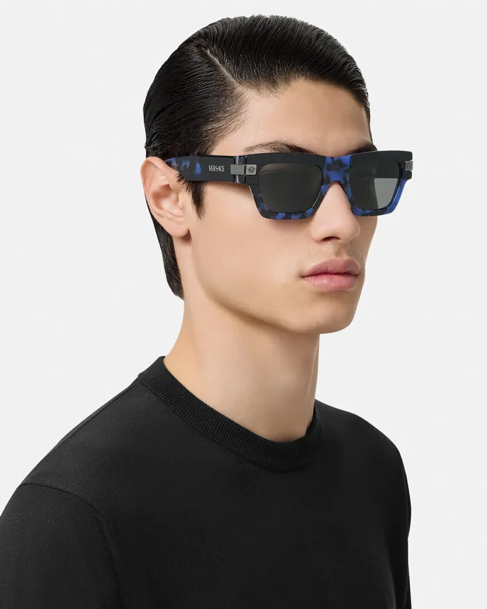 Versace Classic Top Sunglasses Blackblue Men Sunglasses