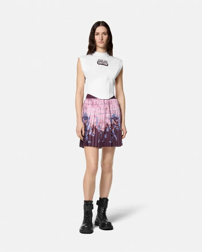 Versace Corset Top Whiteprint Women Jeans Couture