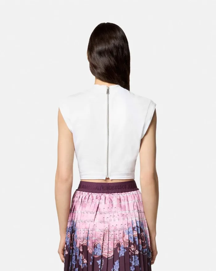 Versace Corset Top Whiteprint Women Jeans Couture