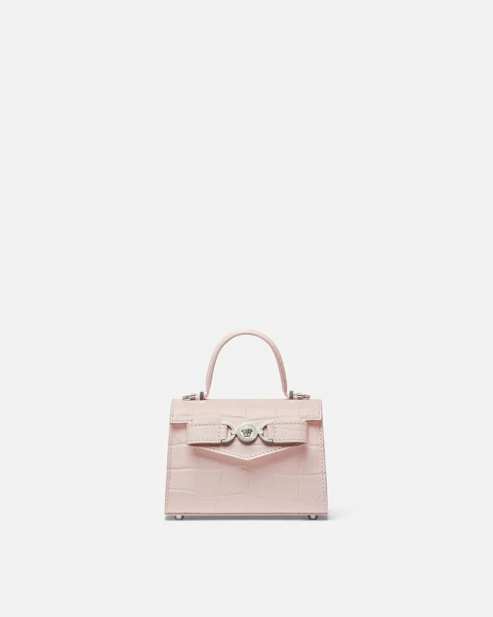 Versace CrocEffect Medusa 03995 Mini Bag Light Pink Women Top Handle
