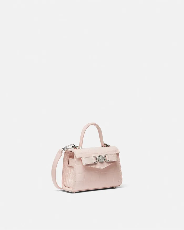Versace CrocEffect Medusa 03995 Mini Bag Light Pink Women Top Handle