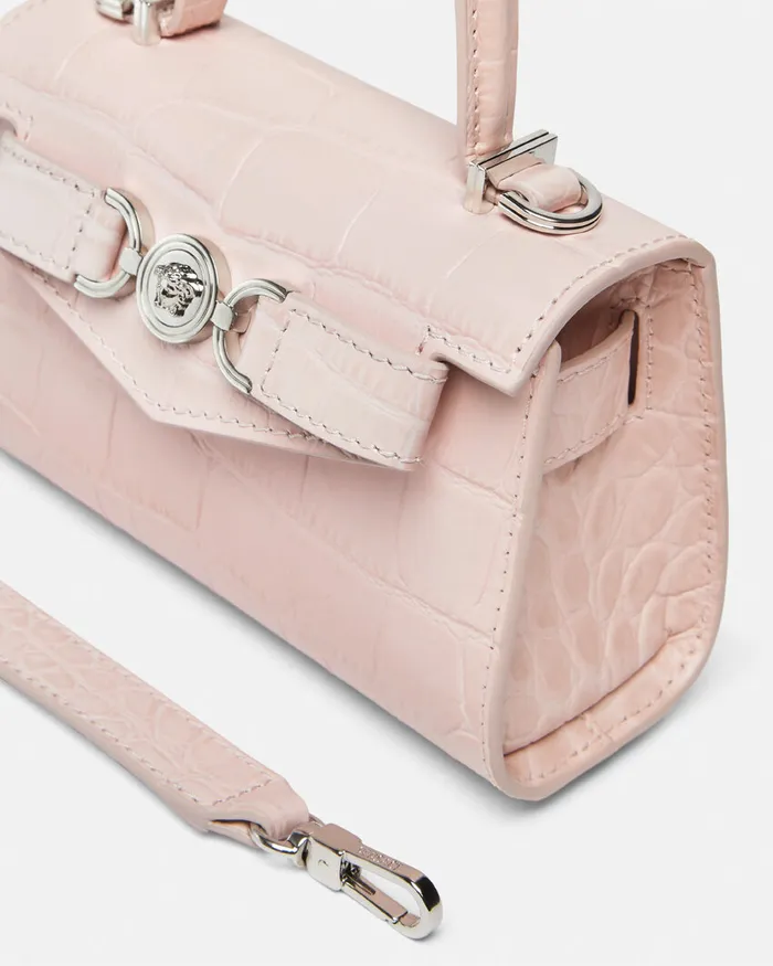 Versace CrocEffect Medusa 03995 Mini Bag Light Pink Women Top Handle