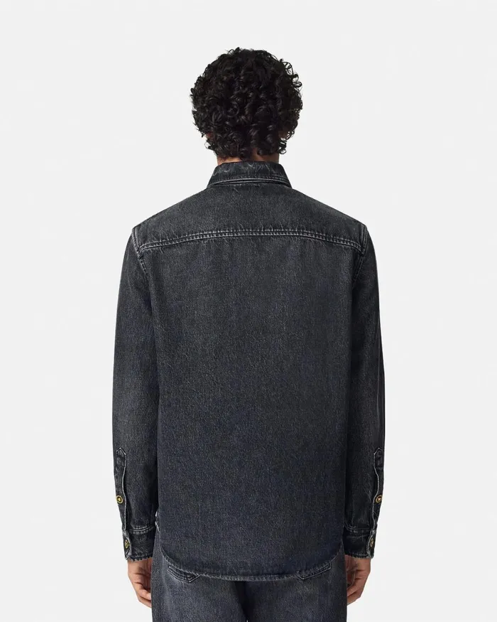 Versace Denim Overshirt Black Men Shirts