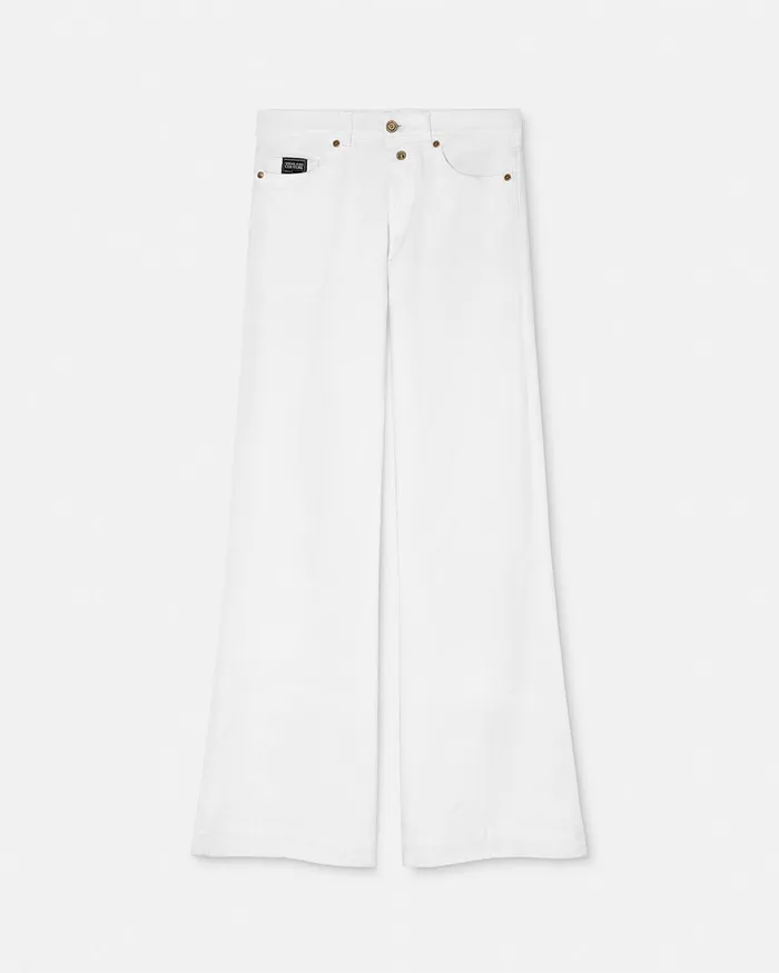 Versace Flared Jeans Whiteprint Women Jeans Couture