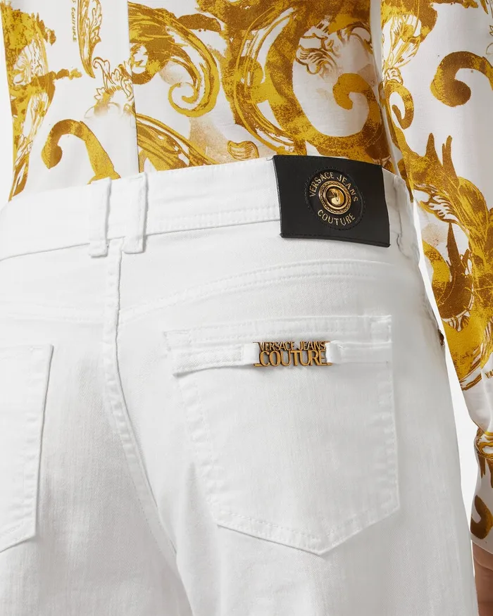 Versace Flared Jeans Whiteprint Women Jeans Couture