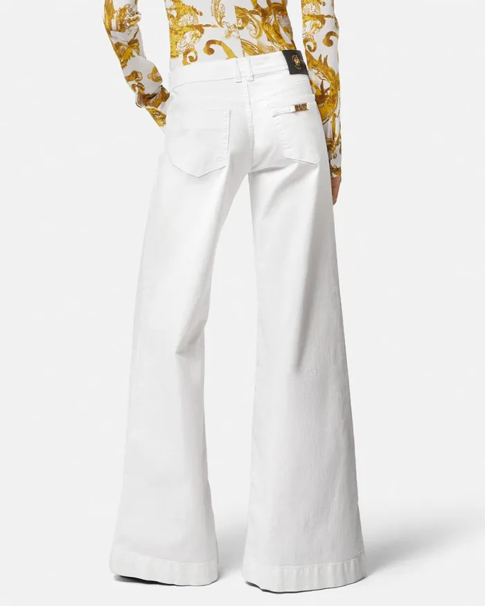 Versace Flared Jeans Whiteprint Women Jeans Couture