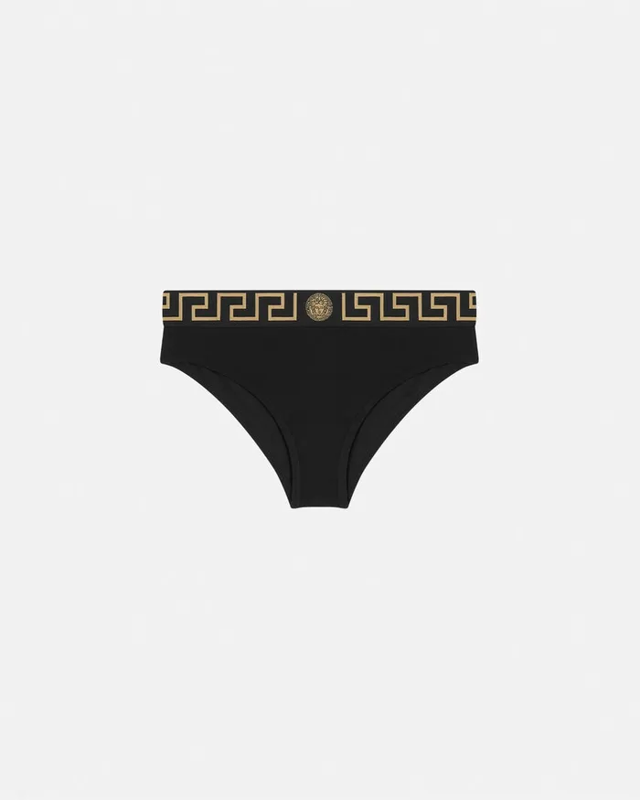 Versace Greca Border Briefs Black Women Bras and Briefs