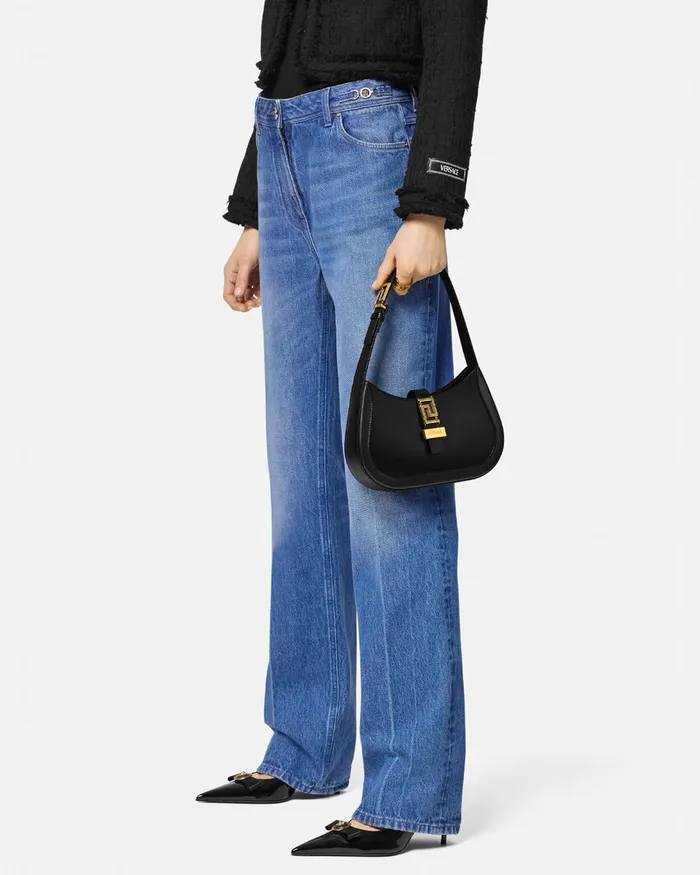 Versace Greca Goddess Small Hobo Bag Blackgold Women Greca Goddess