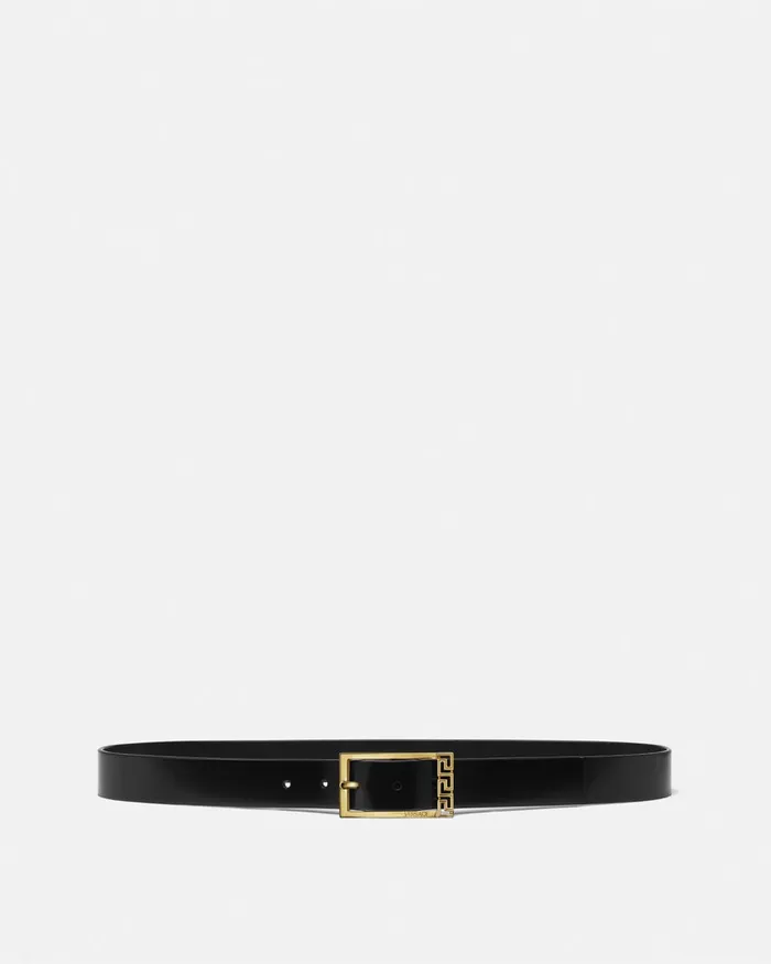 Versace Greca Leather Belt 3 Cm Blackgold Men Belts