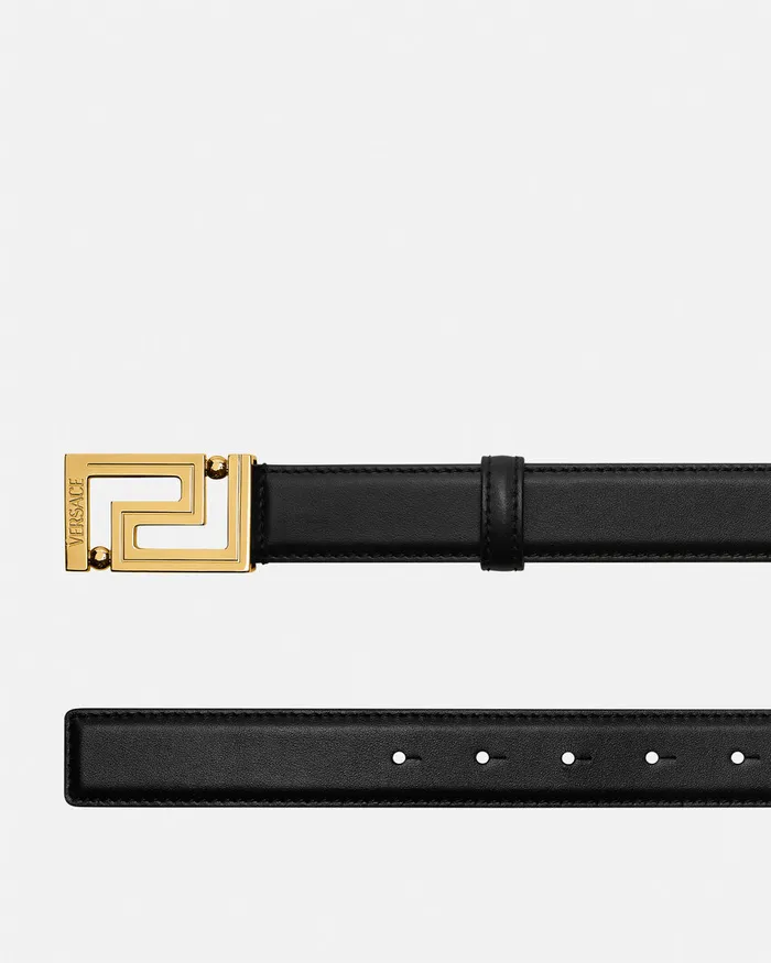 Versace Greca Leather Belt 3 Cm Blackgold Men Belts